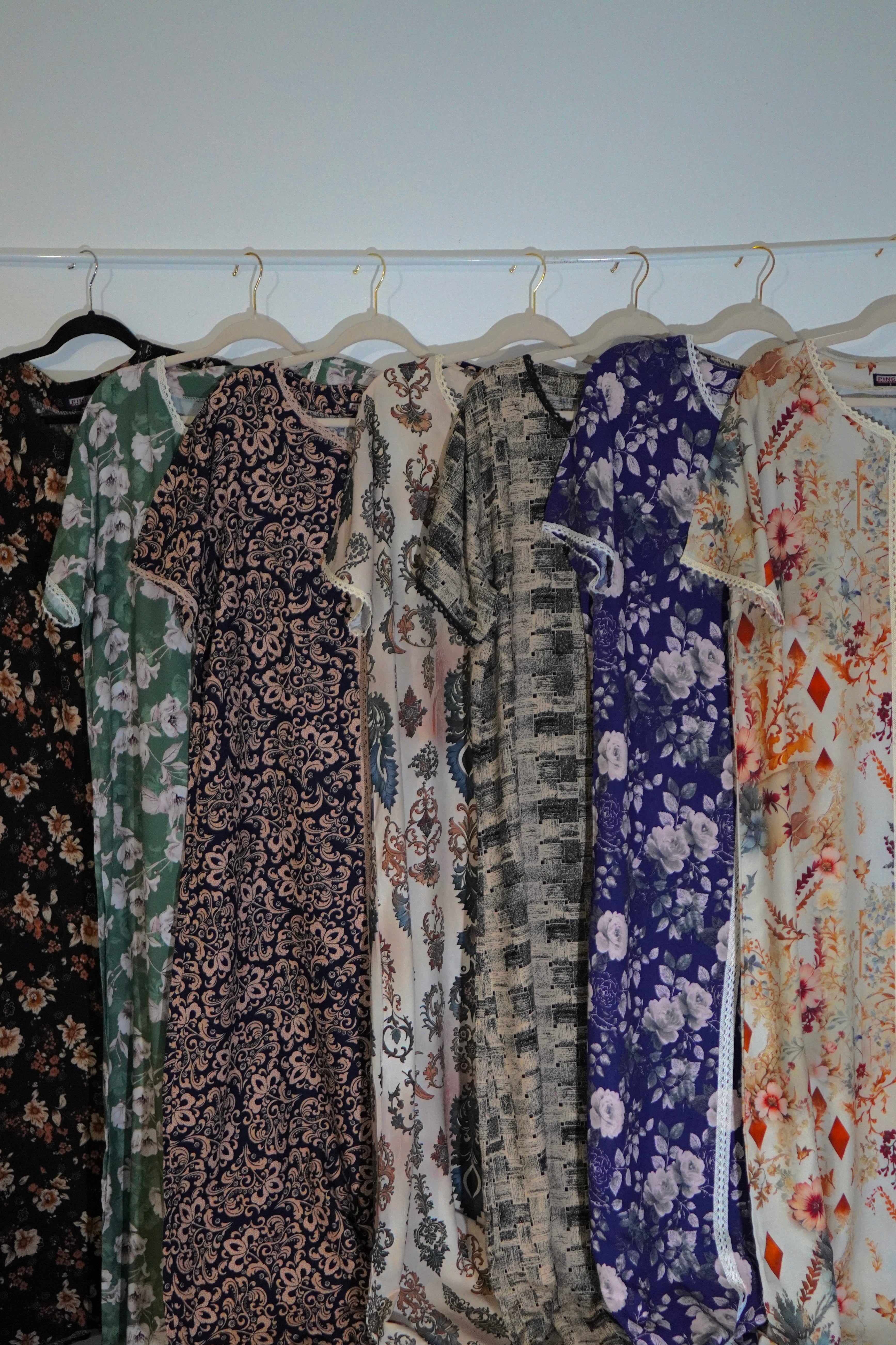 Peony Print Mukhawara Maxi Dress