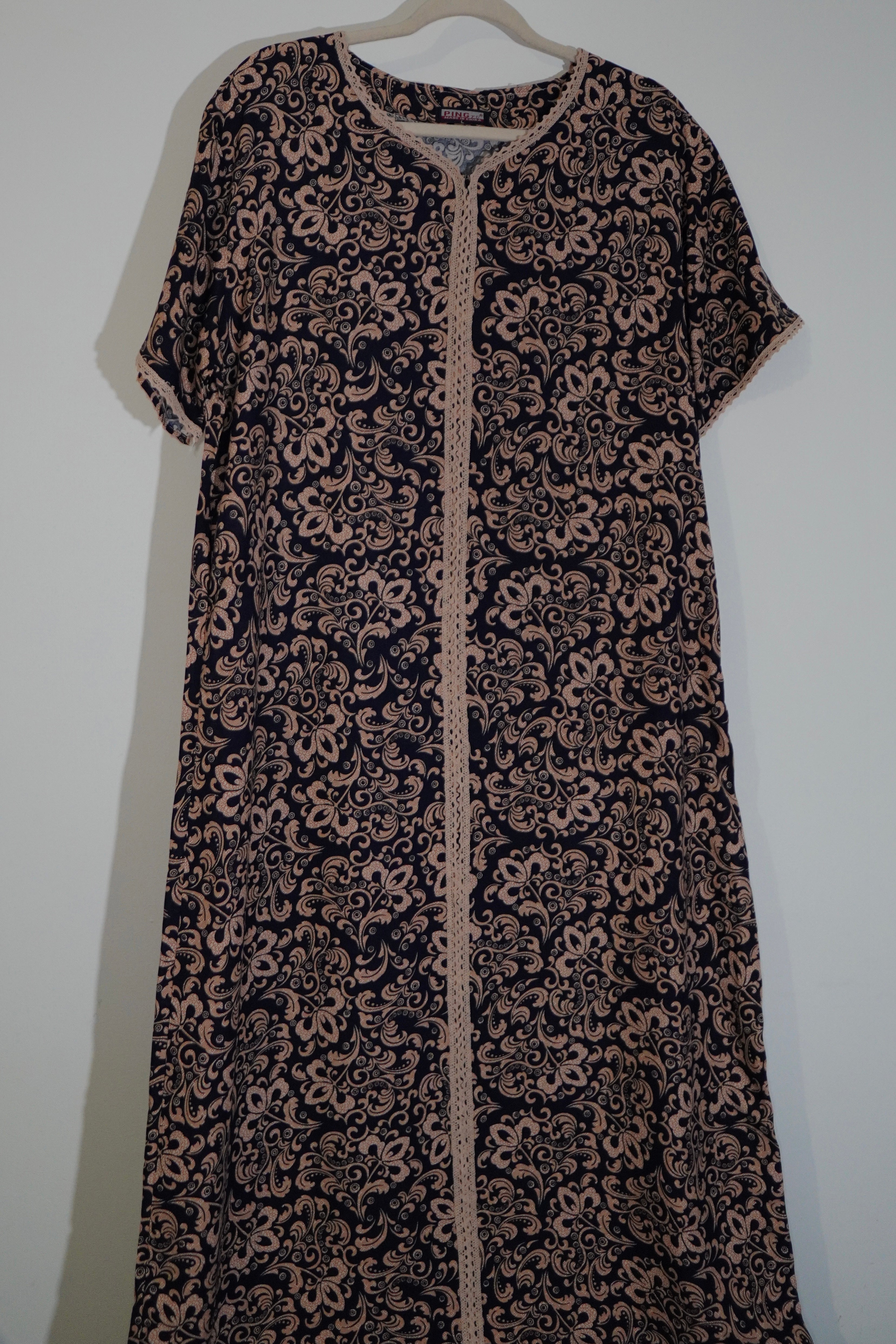 Damask Print Mukhawara Maxi Dress