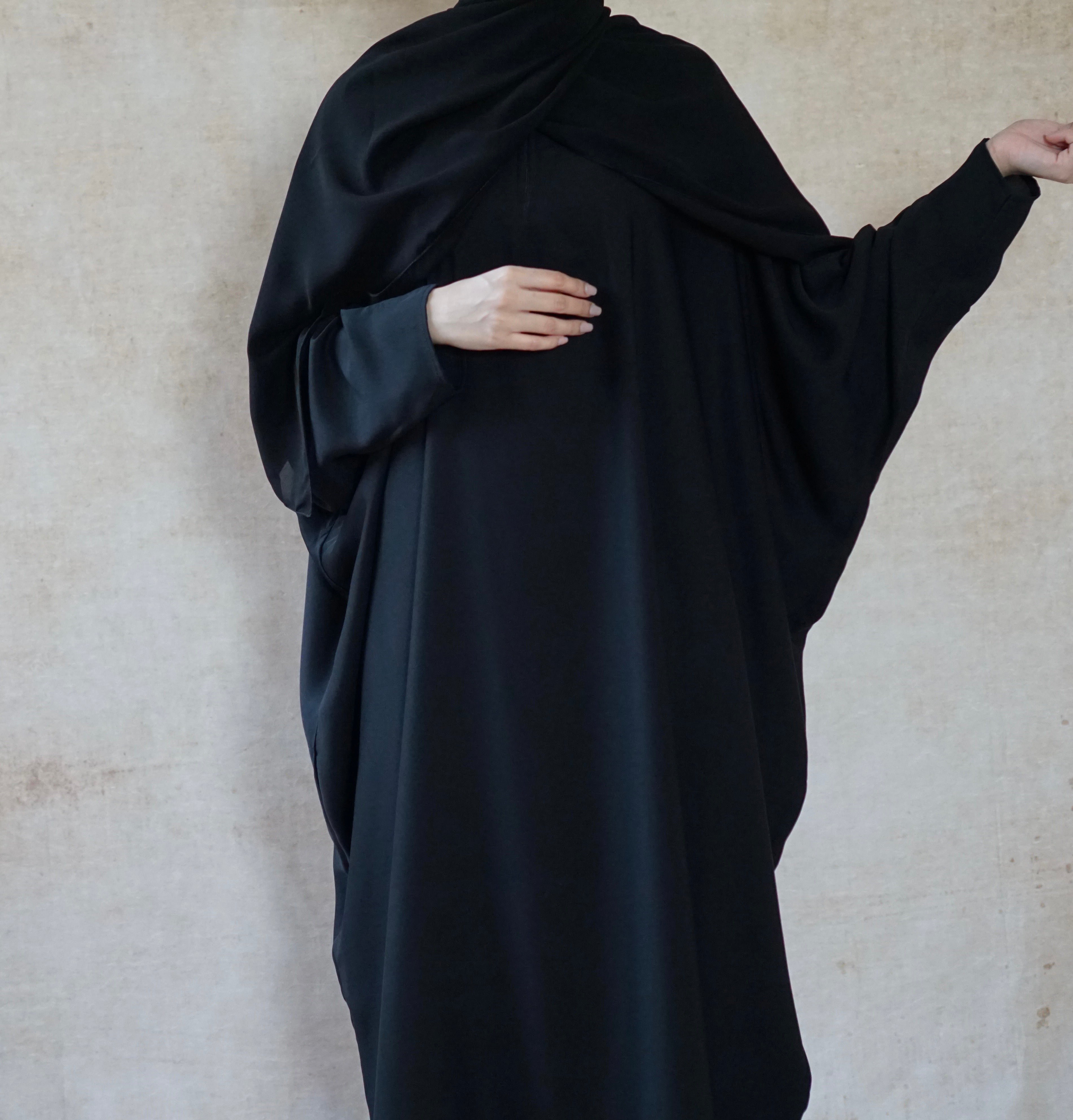 Maryam Black Everyday Farasha Cut Abaya