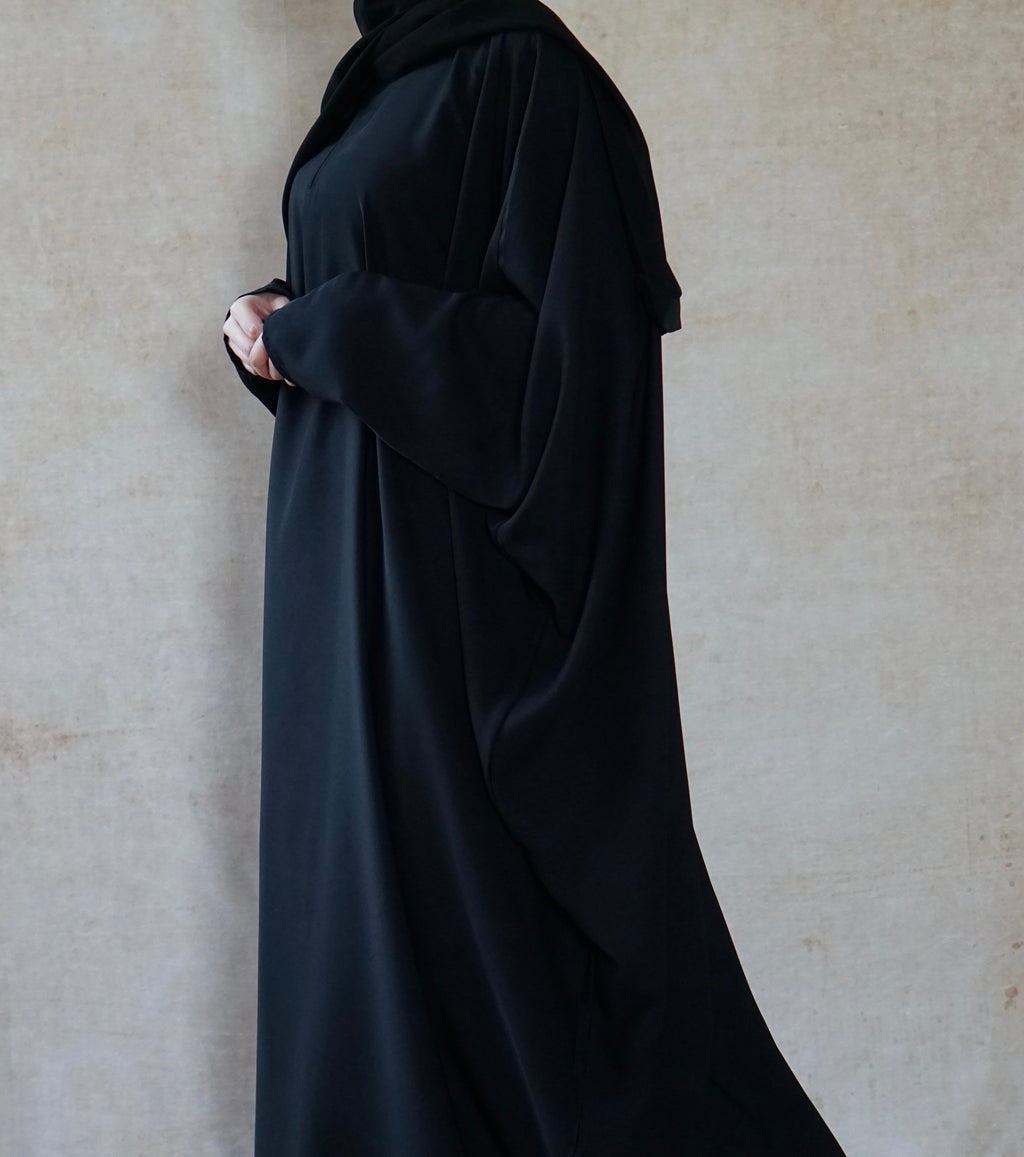 Maryam Black Everyday Farasha Cut Abaya
