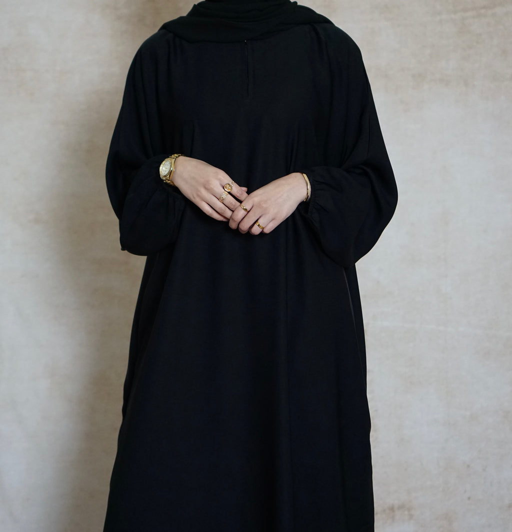 Khadijah Black Everyday Straight Cut Abaya