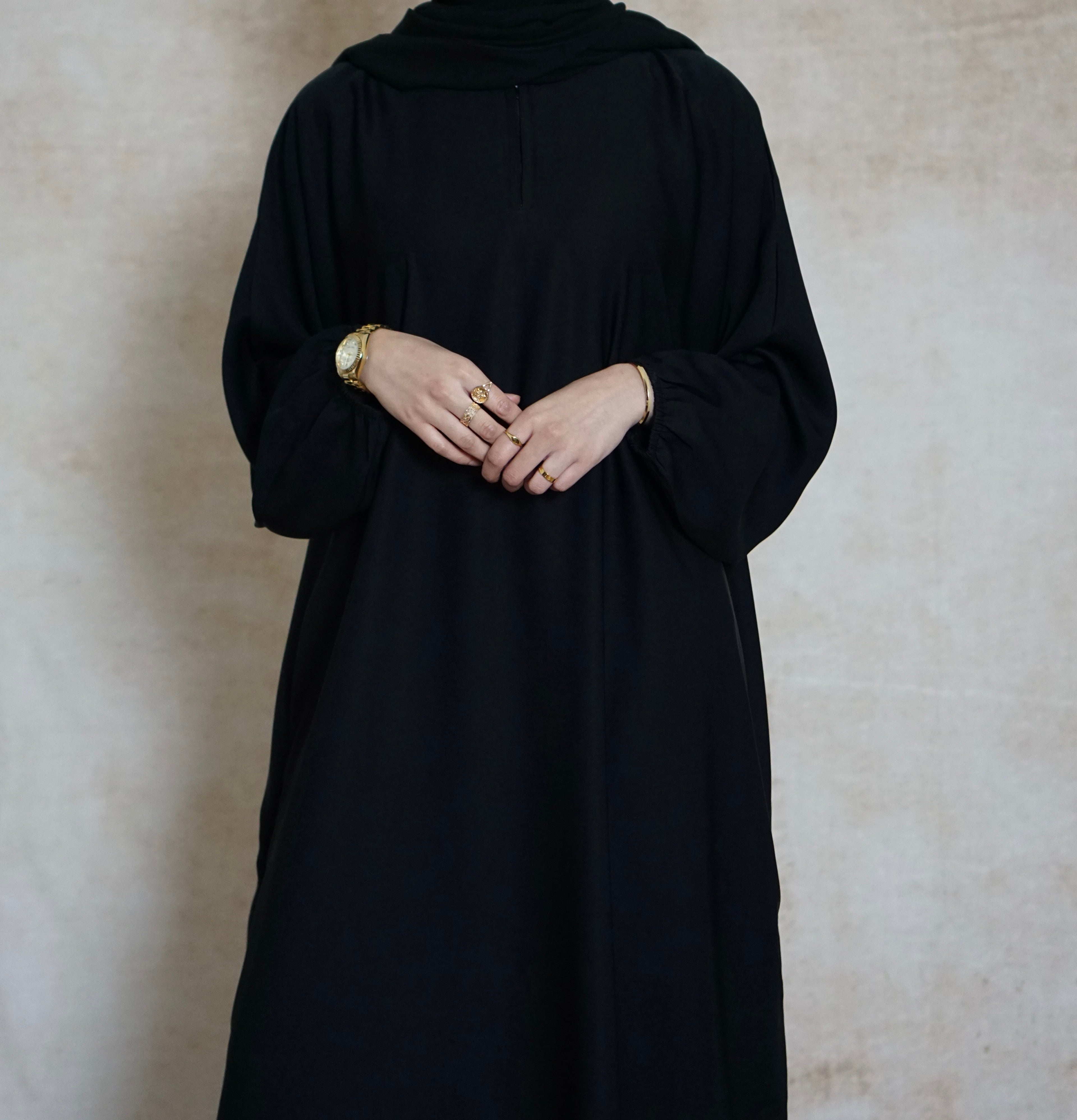 Khadijah Black Everyday Straight Cut Abaya