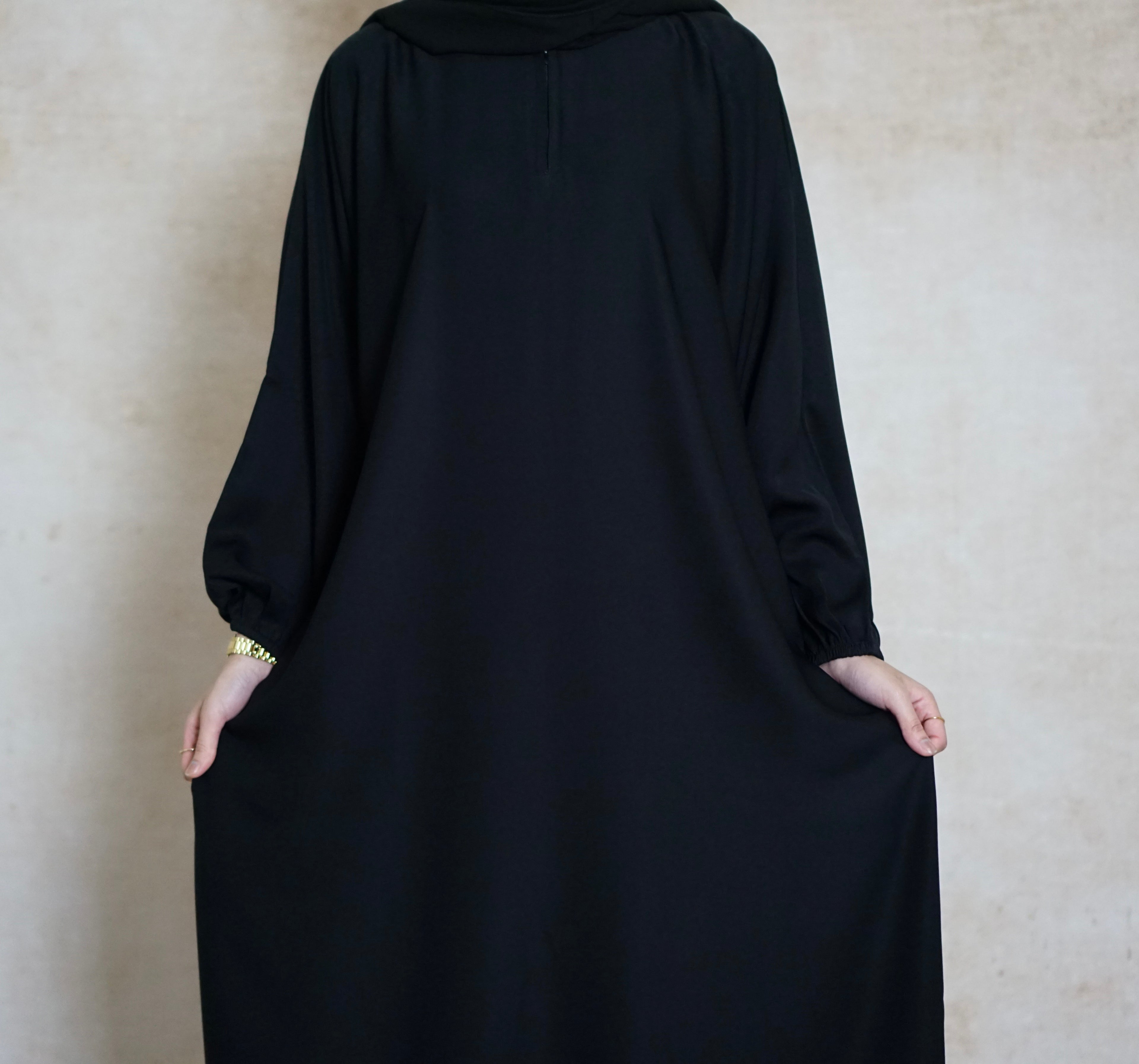 Khadijah Black Everyday Straight Cut Abaya