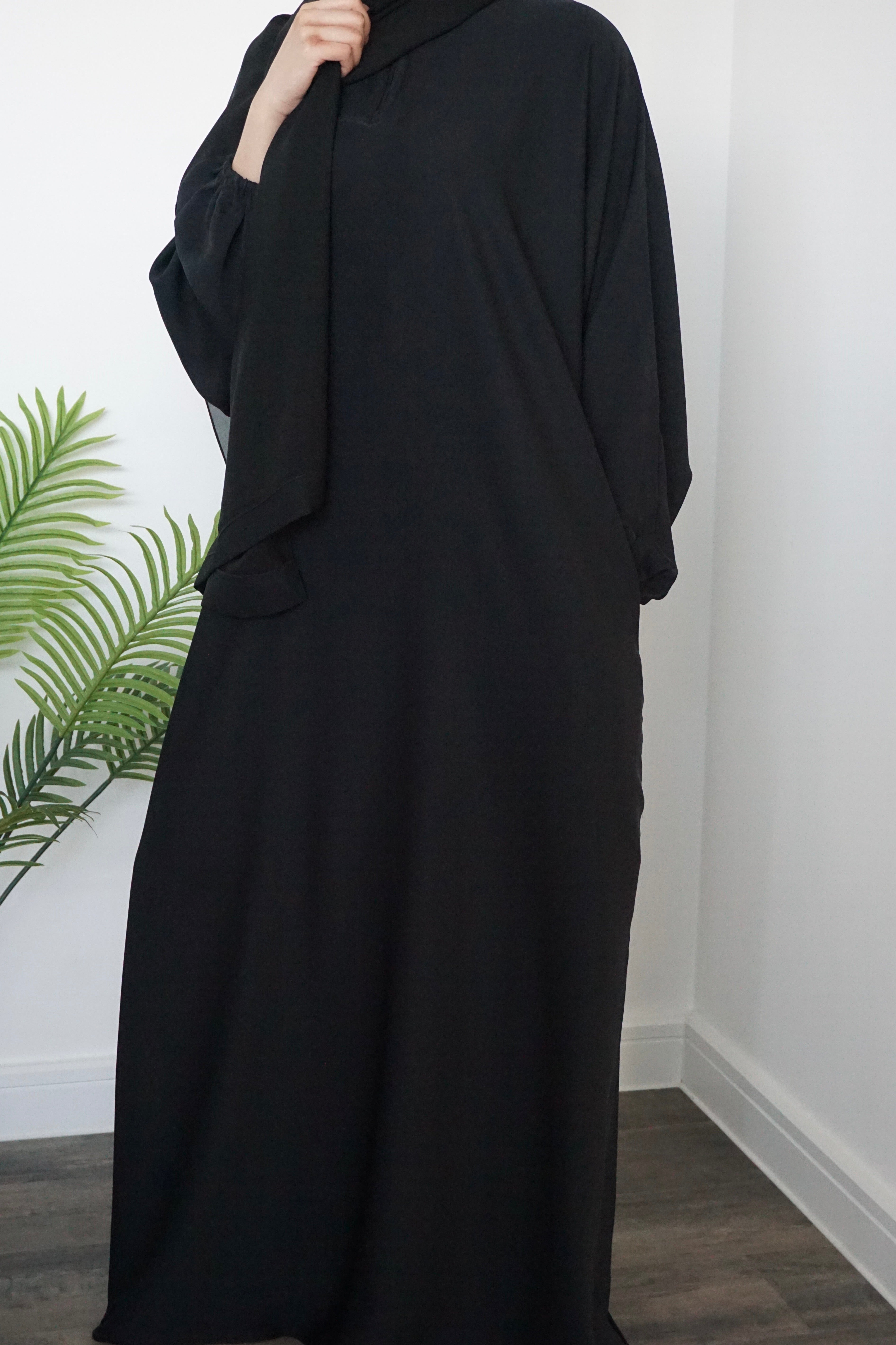 Khadijah Black Everyday Straight Cut Abaya