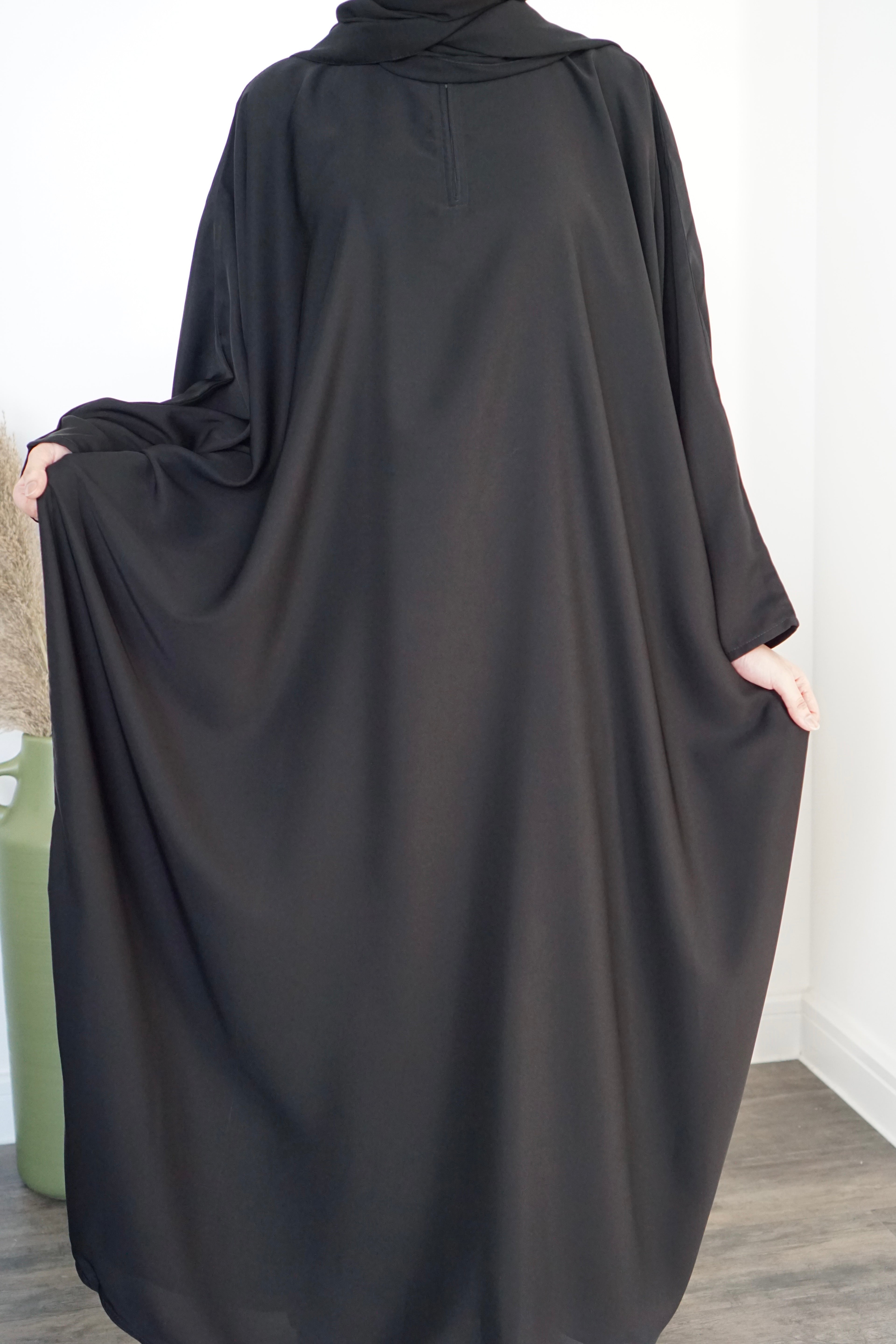 Maryam Black Everyday Farasha Cut Abaya